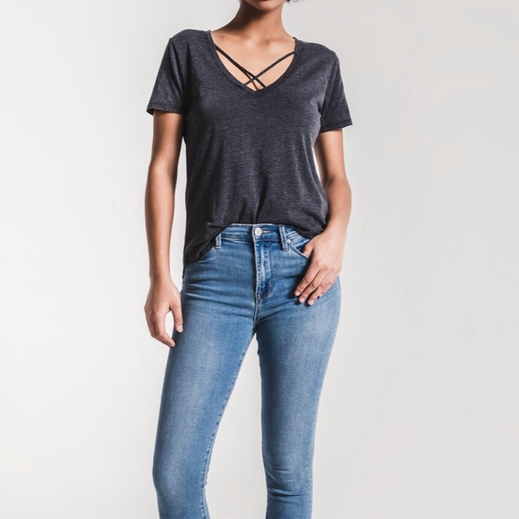 NWT Z-Supply Criss Cross V-Neck Tee T-Shirt Top - Picture 3 of 4